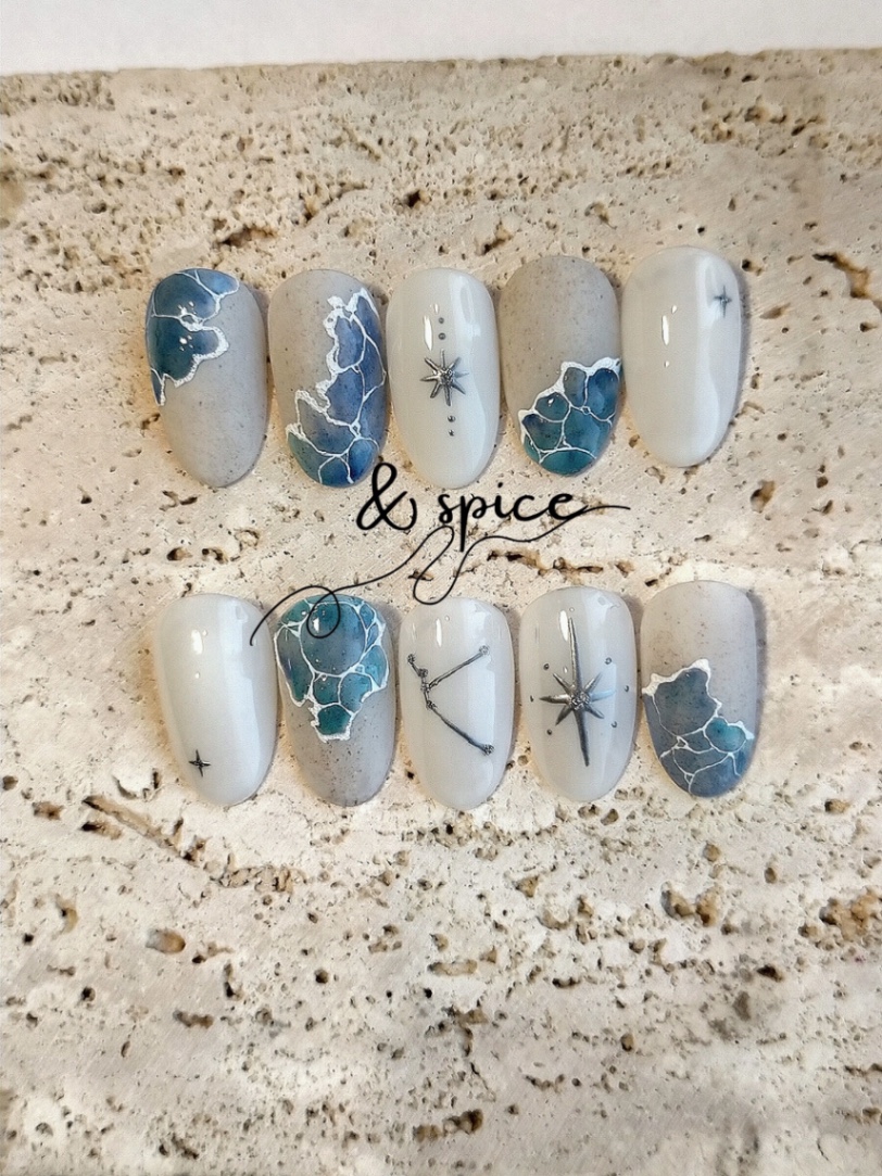 009 / Celestial Shore 波のかけら / 海ネイル / 泡ネイル 2枚目