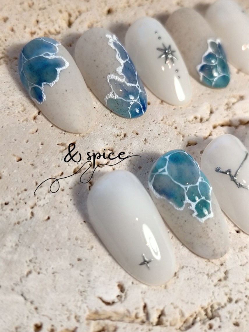 009 / Celestial Shore 波のかけら / 海ネイル / 泡ネイル 4枚目