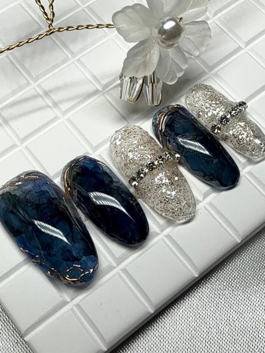 形状記憶チップ対象【11】""自爪を再現""サイズに悩まない、あなただけの型取りオーダーネイルチップ 2枚目