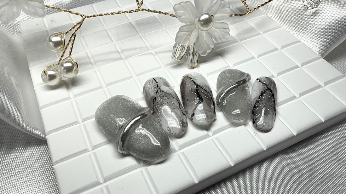 形状記憶チップ対象【12】""自爪を再現""サイズに悩まない、あなただけの型取りオーダーネイルチップ  3枚目