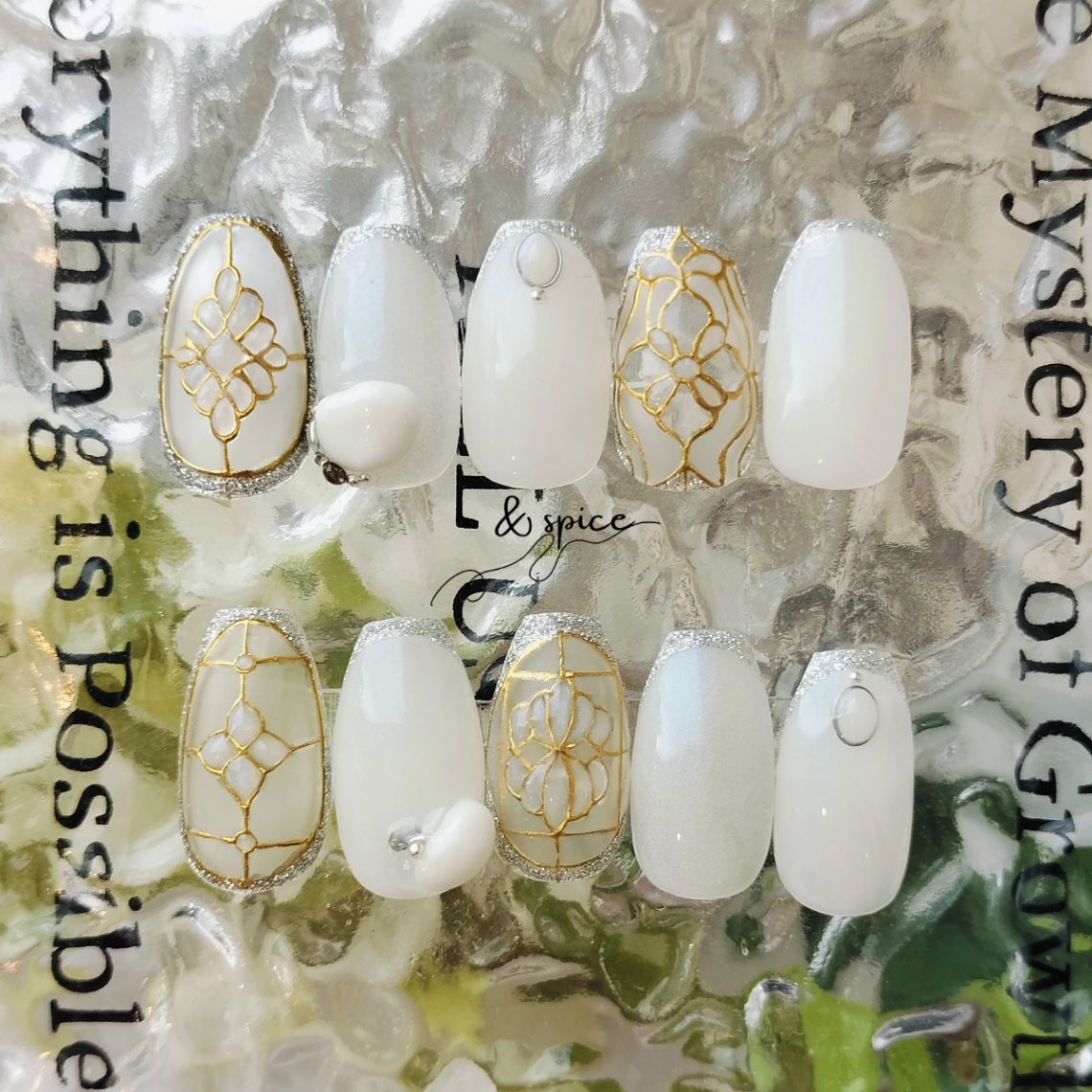 Vitrail 手描きステンドグラスデザイン l  繊細手描き l すりガラス  10枚目