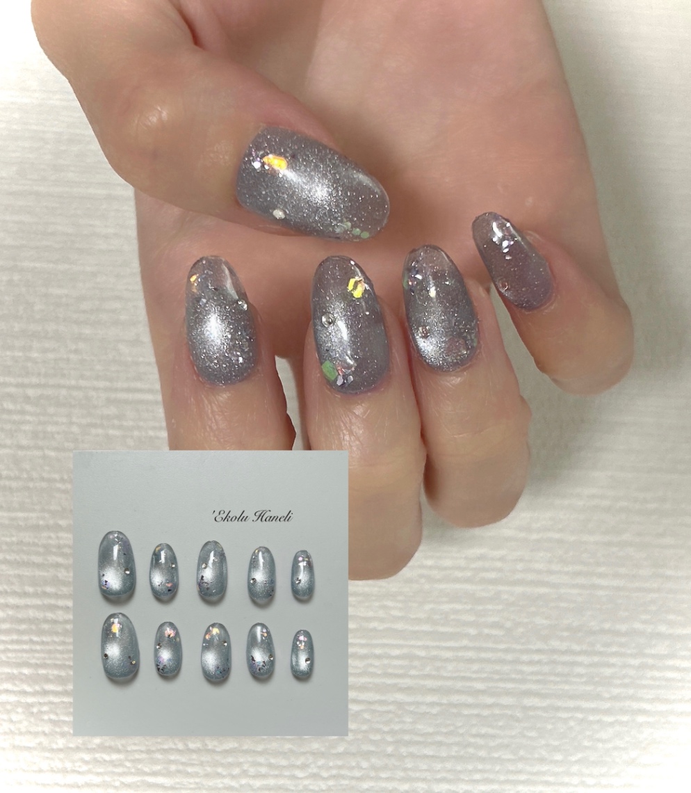 dull blue magnet design⭐︎ ~ マグネット×きらきらホログラム 4枚目