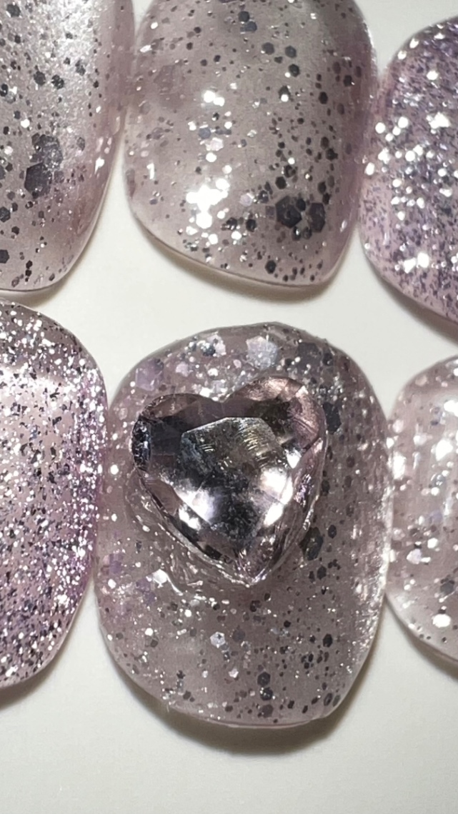 【#8ショートネイルチップ】
Kunzite（クンツァイト） Jewelry Collection  10本  2枚目