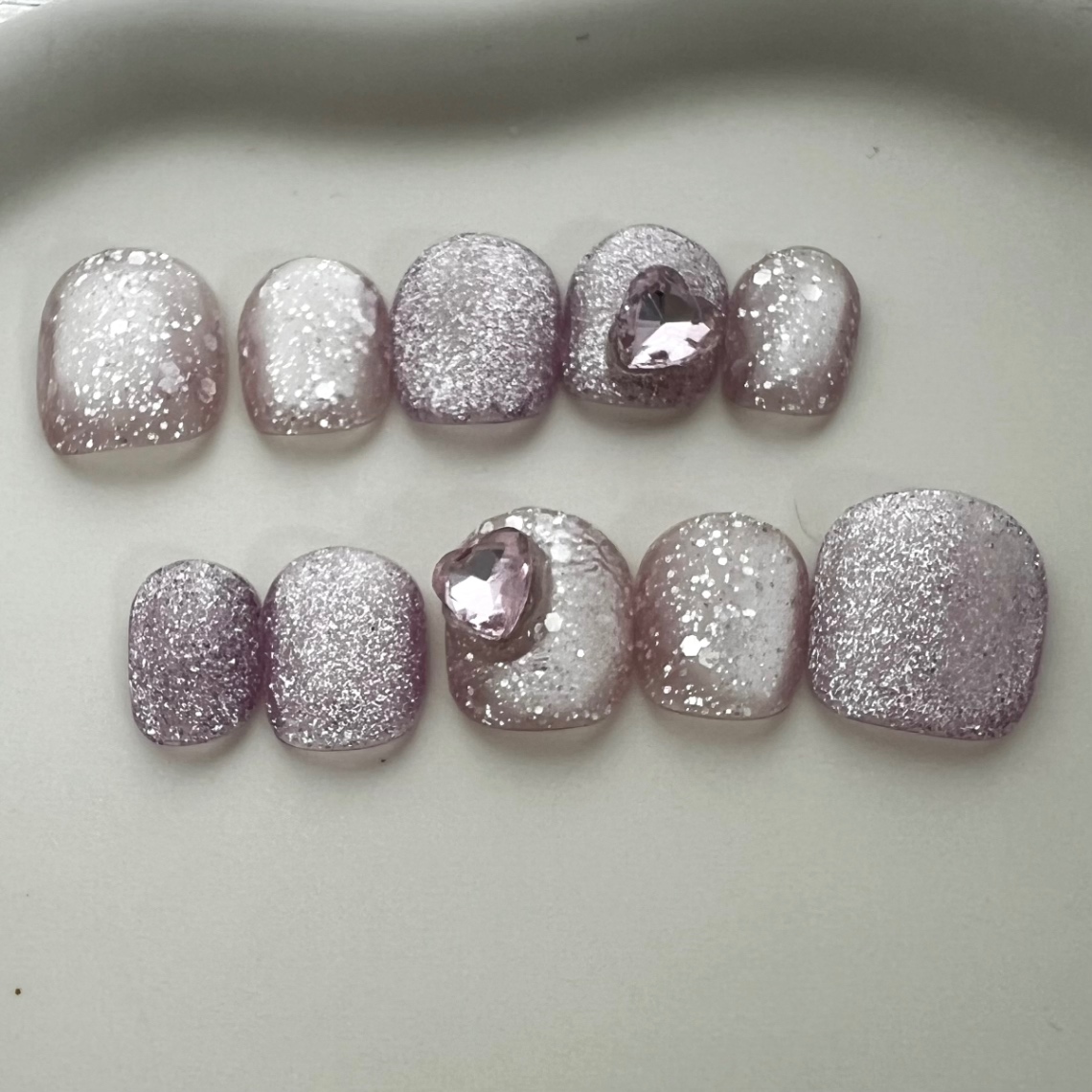 【#8ショートネイルチップ】
Kunzite（クンツァイト） Jewelry Collection  10本  3枚目