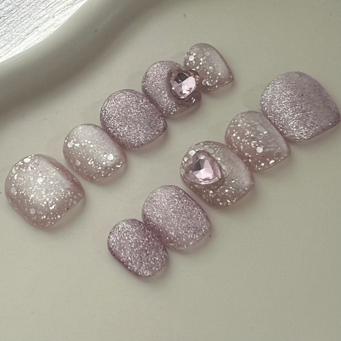 【#8ショートネイルチップ】
Kunzite（クンツァイト） Jewelry Collection  10本  4枚目