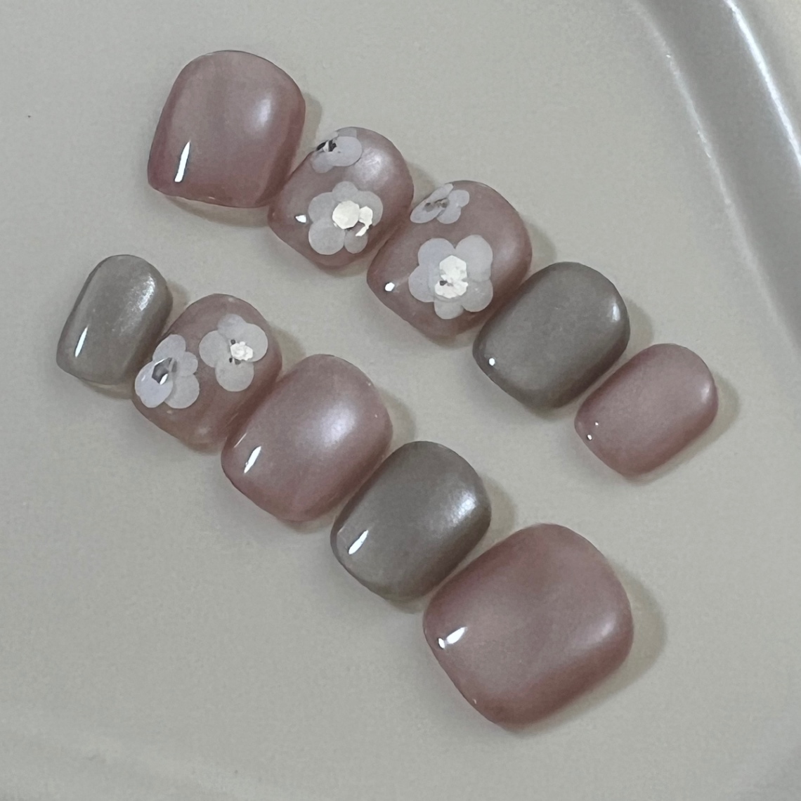 【#14ショートネイルチップ】Mother of Pearl（マザーオブパール） Jewelry Collection  10本 3枚目