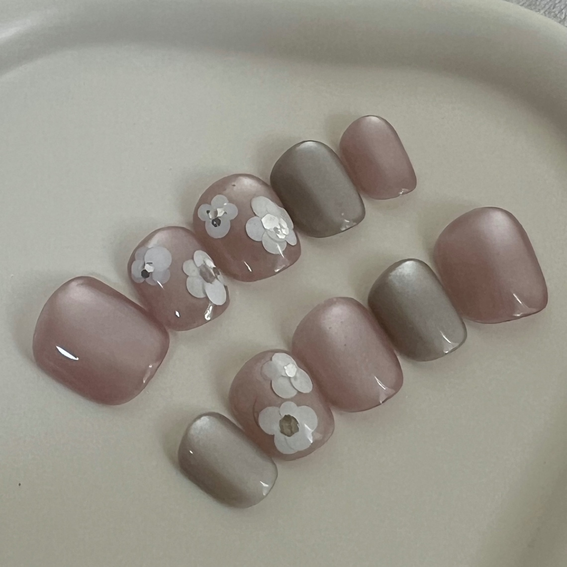 【#14ショートネイルチップ】Mother of Pearl（マザーオブパール） Jewelry Collection  10本 4枚目