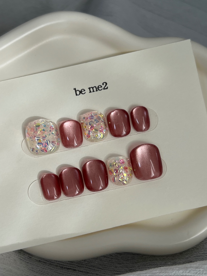 【#19ショートネイルチップ】Ruby Noir｜ルビーノワール Jewelry Collection 10本　送料込み 4枚目