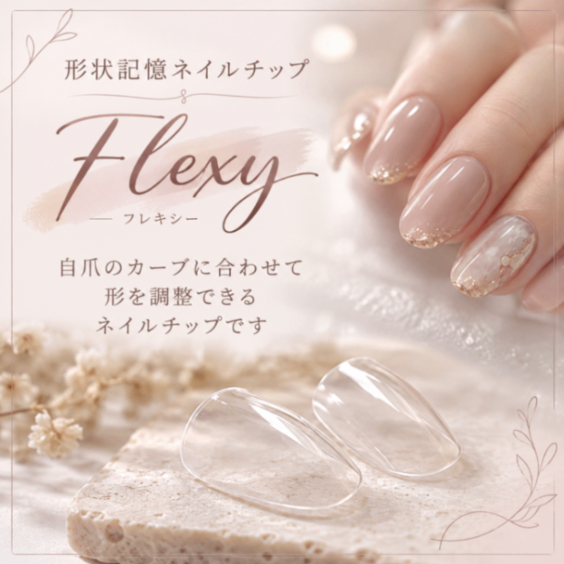 形状記憶ネイルチップ 044 くすみピンクのシェルネイルチップ｜ゴールドライン・大人きれいめデザイン 4枚目